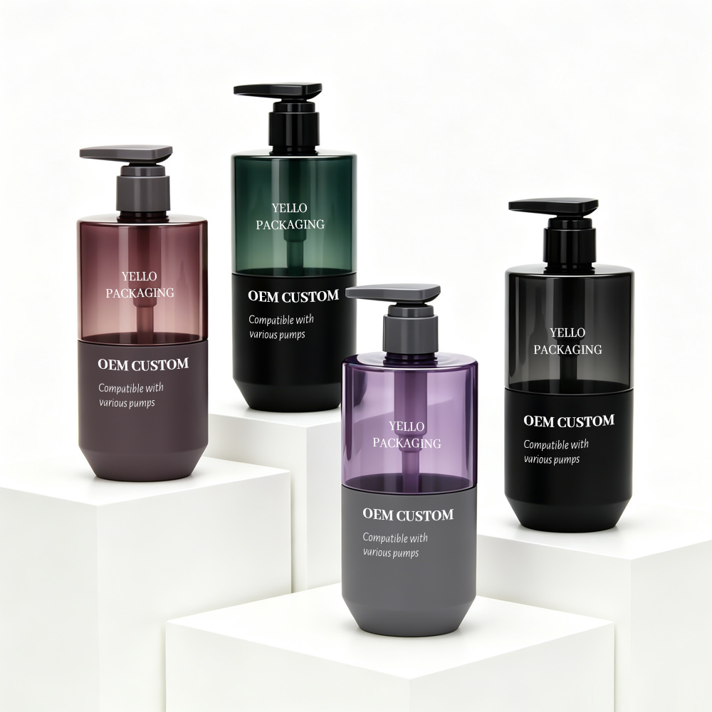 Wholesale Empty Plastic PET 500ml Refill Luxury Shampoo Dispenser Pump Bottle Packaging Custom logo