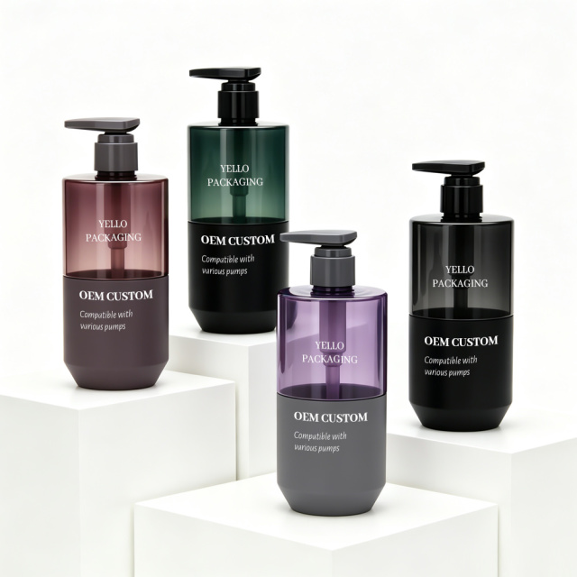 Wholesale Empty Plastic PET 500ml Refill Luxury Shampoo Dispenser Pump Bottle Packaging Custom logo