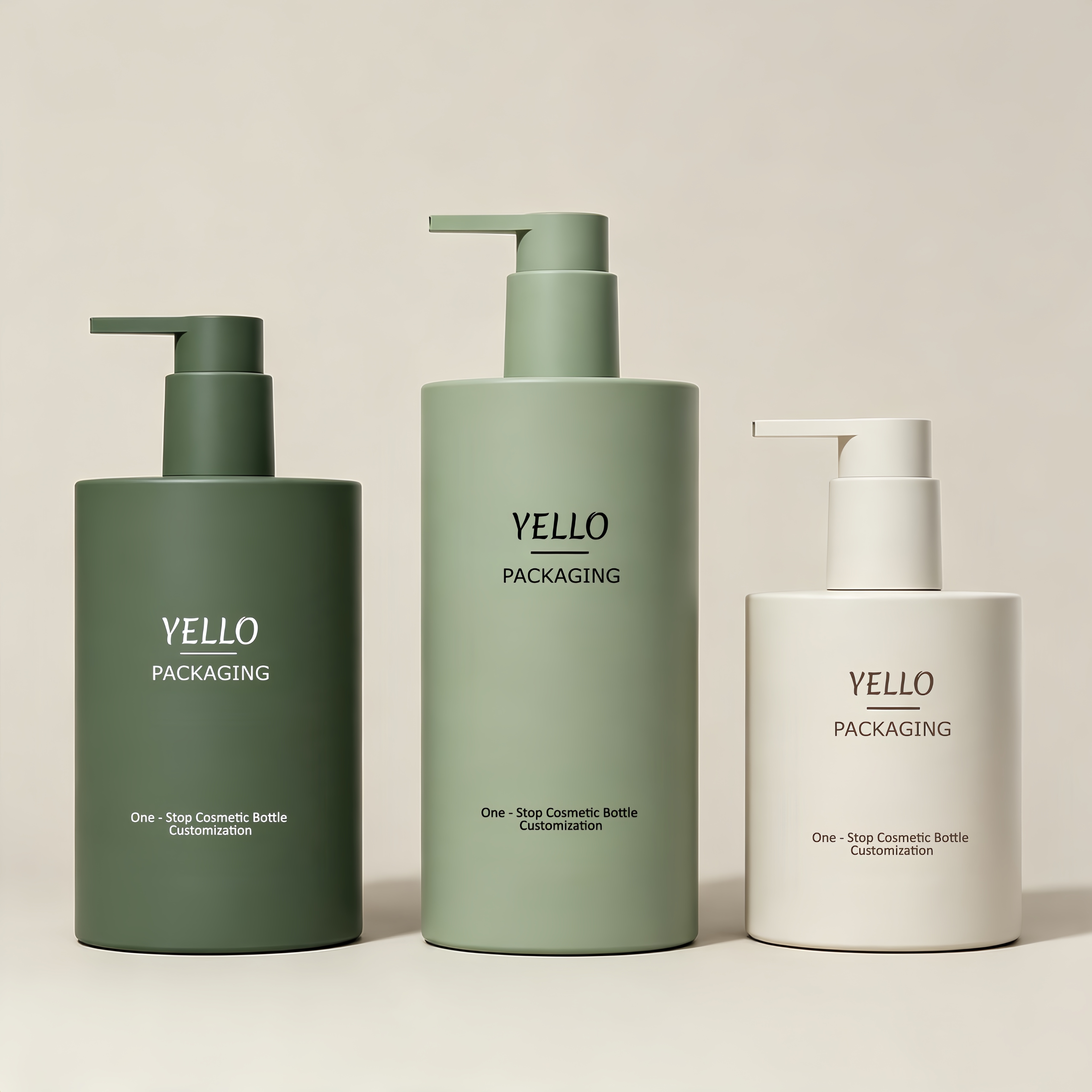 Luxury Cosmetic Cylinder Shampoo Bottle Body Wash Shower Gel Bottle for Skincare Packaging Custom logo