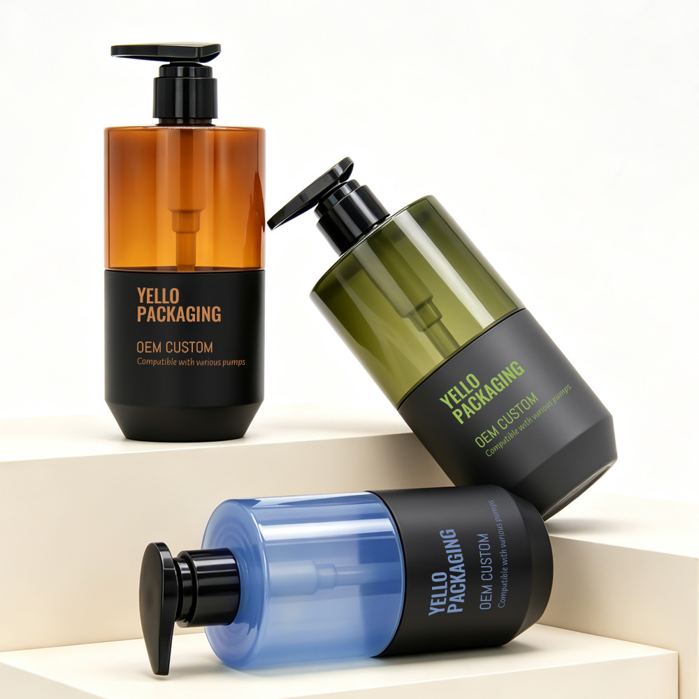 Wholesale Empty Plastic PET 500ml Refill Luxury Shampoo Dispenser Pump Bottle Packaging Custom logo