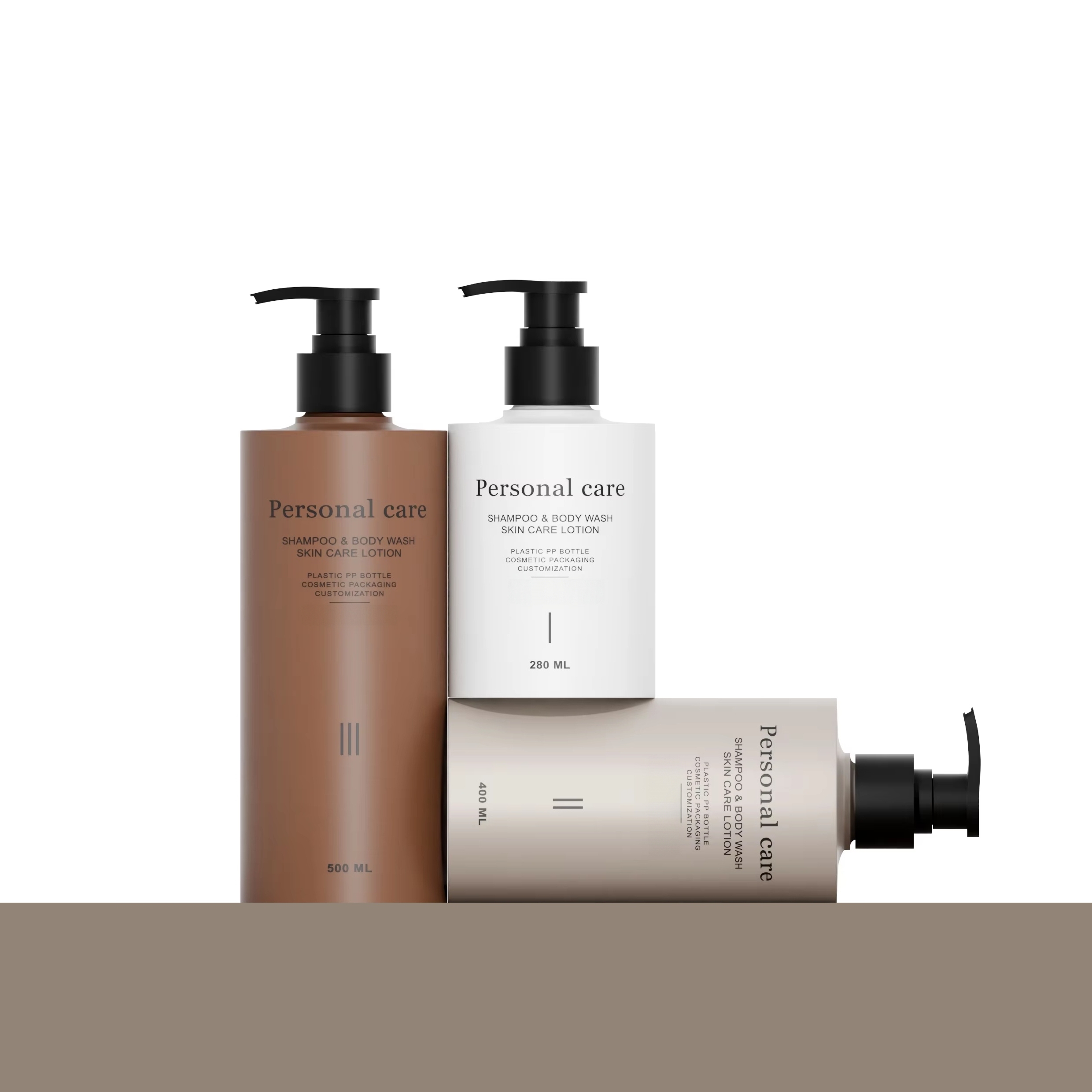 Luxury Cosmetic Cylinder Shampoo Bottle Body Wash Shower Gel Bottle for Skincare Packaging Custom logo
