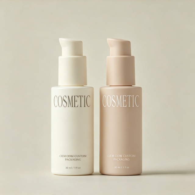 Luxury Beauty Cosmetic 30ml Lotion Pump Bottle for Serum Foundation Essential Oil Sunscreen Packaging Custom logo