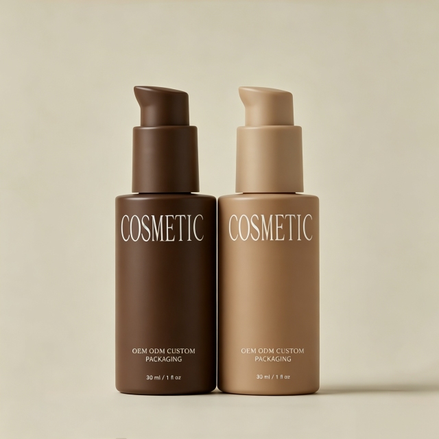 Luxury Beauty Cosmetic 30ml Lotion Pump Bottle for Serum Foundation Essential Oil Sunscreen Packaging Custom logo