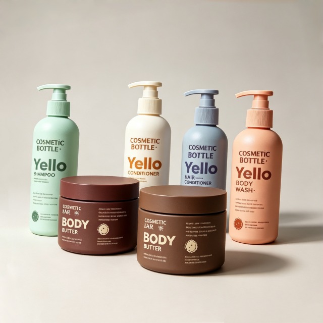 Wholesale Custom logo Luxury Cosmetic Jar Shampoo Pump Bottle Body Lotion Bottle Packaging Skincare Set