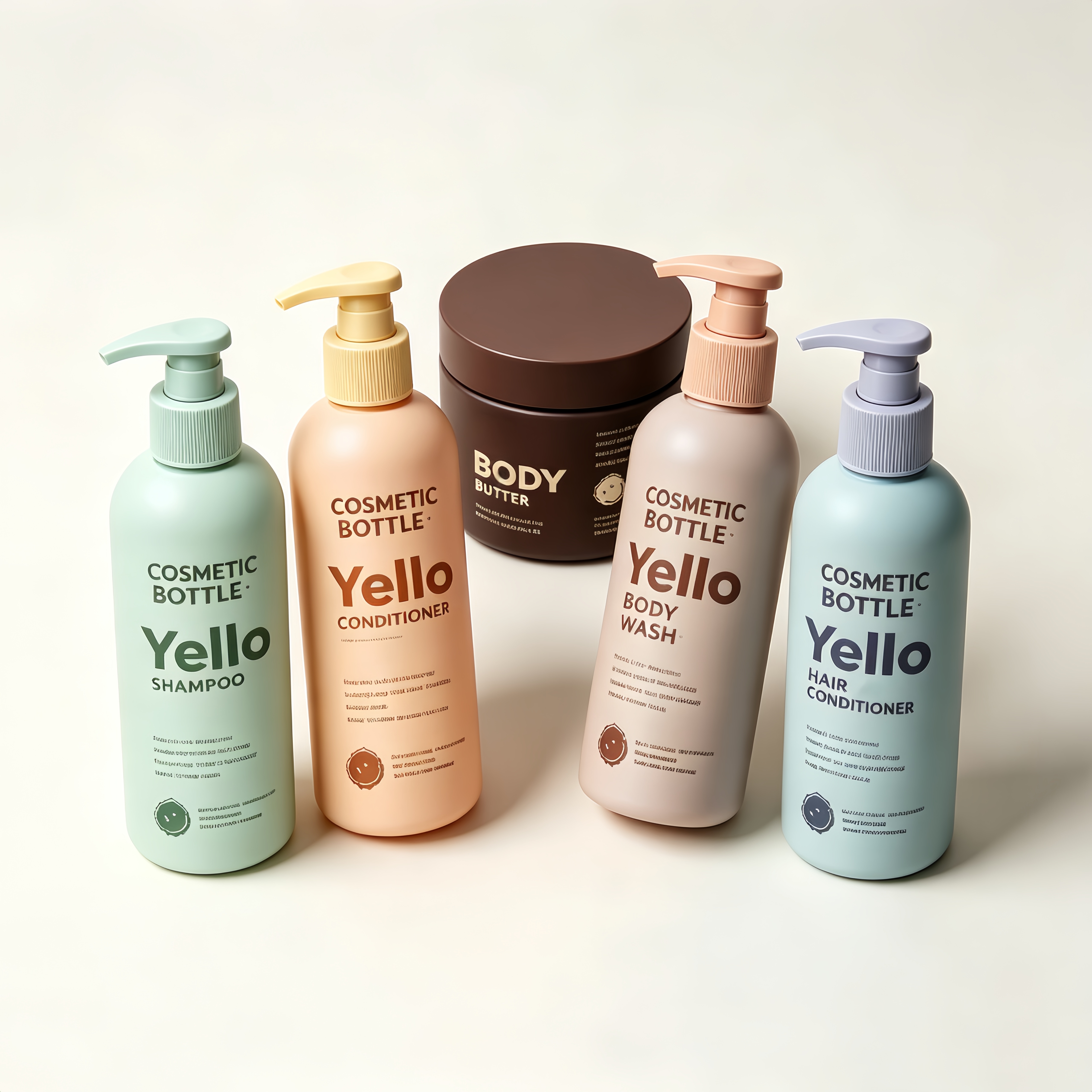 Wholesale Custom logo Luxury Cosmetic Jar Shampoo Pump Bottle Body Lotion Bottle Packaging Skincare Set
