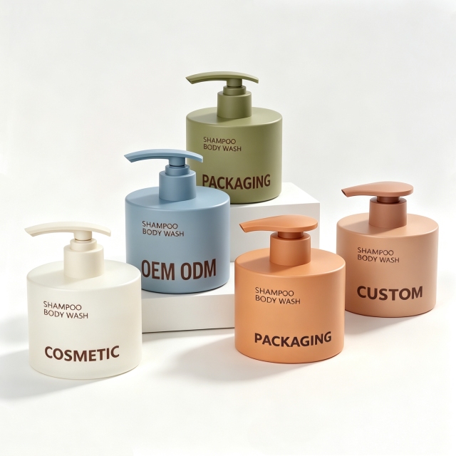 Eco Friendly Luxury Plastic Cosmetic Pump Bottle Baby Shampoo Body Wash Soap Liquid Dispenser Bottle Packaging Custom