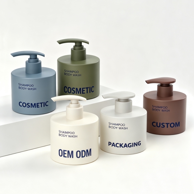 Eco Friendly Luxury Plastic Cosmetic Pump Bottle Baby Shampoo Body Wash Soap Liquid Dispenser Bottle Packaging Custom