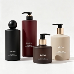 Wholesales Custom logo Beige Plastic Cylinder Shape Cosmetic Dispenser Pump Bottle with Flip Top Cap Packaging