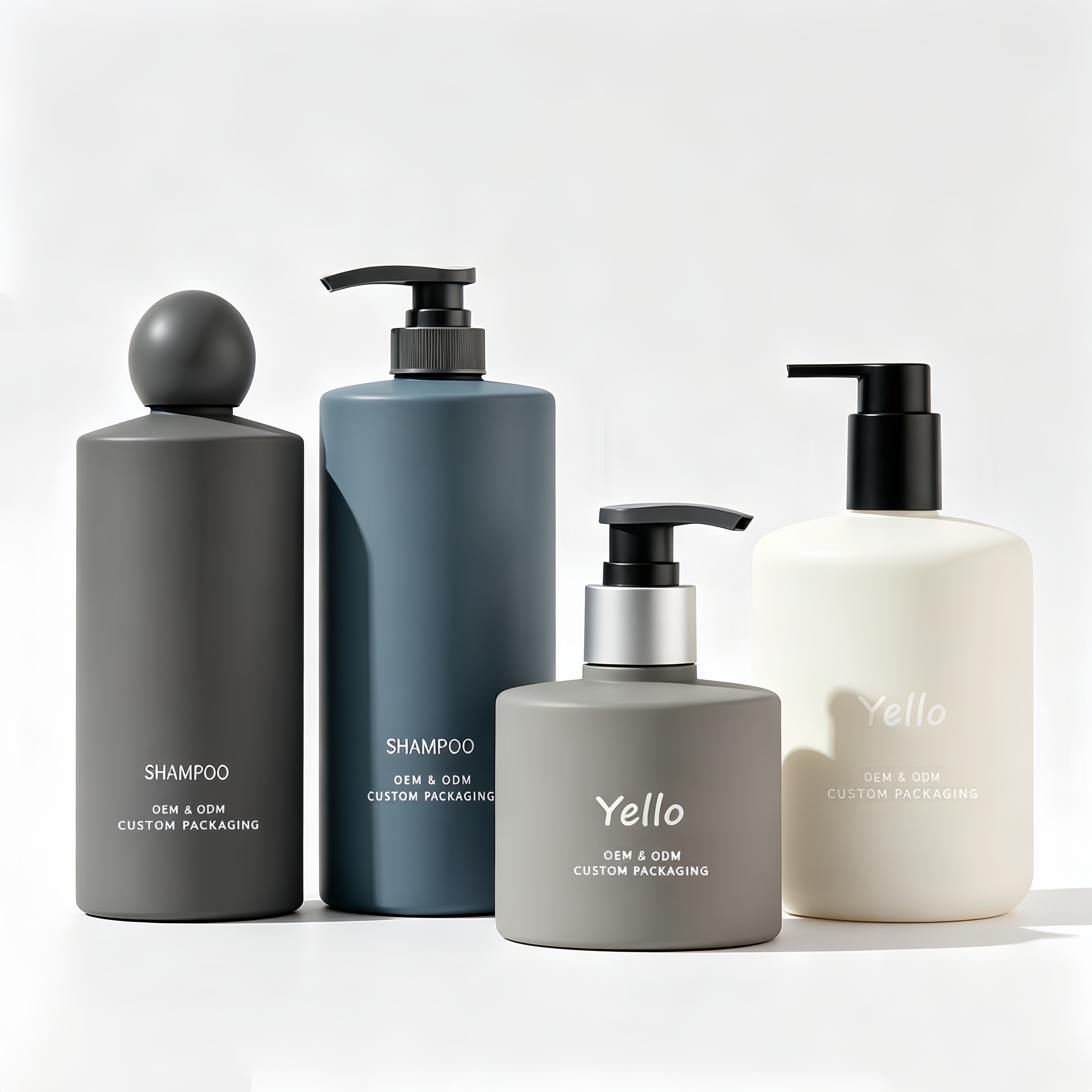 Wholesales Custom logo Beige Plastic Cylinder Shape Cosmetic Dispenser Pump Bottle with Flip Top Cap Packaging