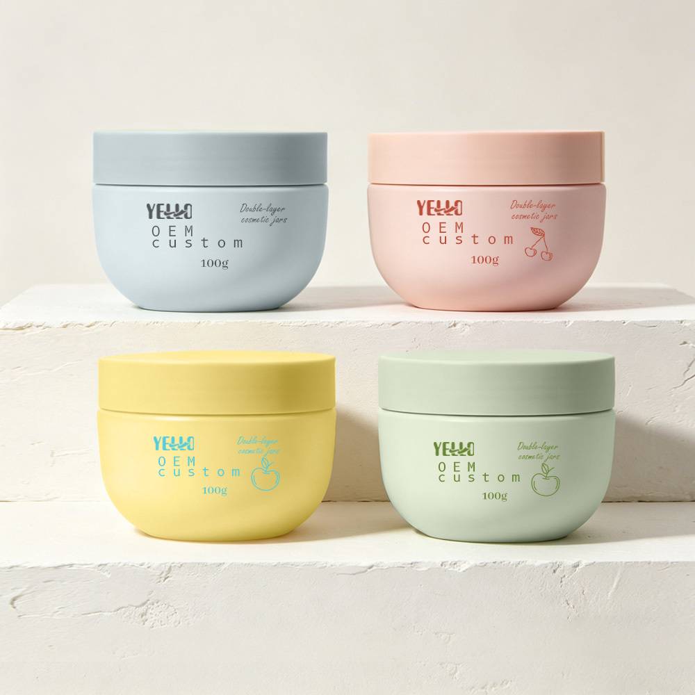 Wholesale OEM CUSTOM Plastic PET Empty Solid Cosmetic Jars with Lids for Eye Face Cream Body Butter Hair Conditioner