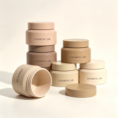 Wholesale Luxury PET Plastic Cosmetics Container Packaging Frost Matte pink Body Butter Jar with Lids for Scrub Cream
