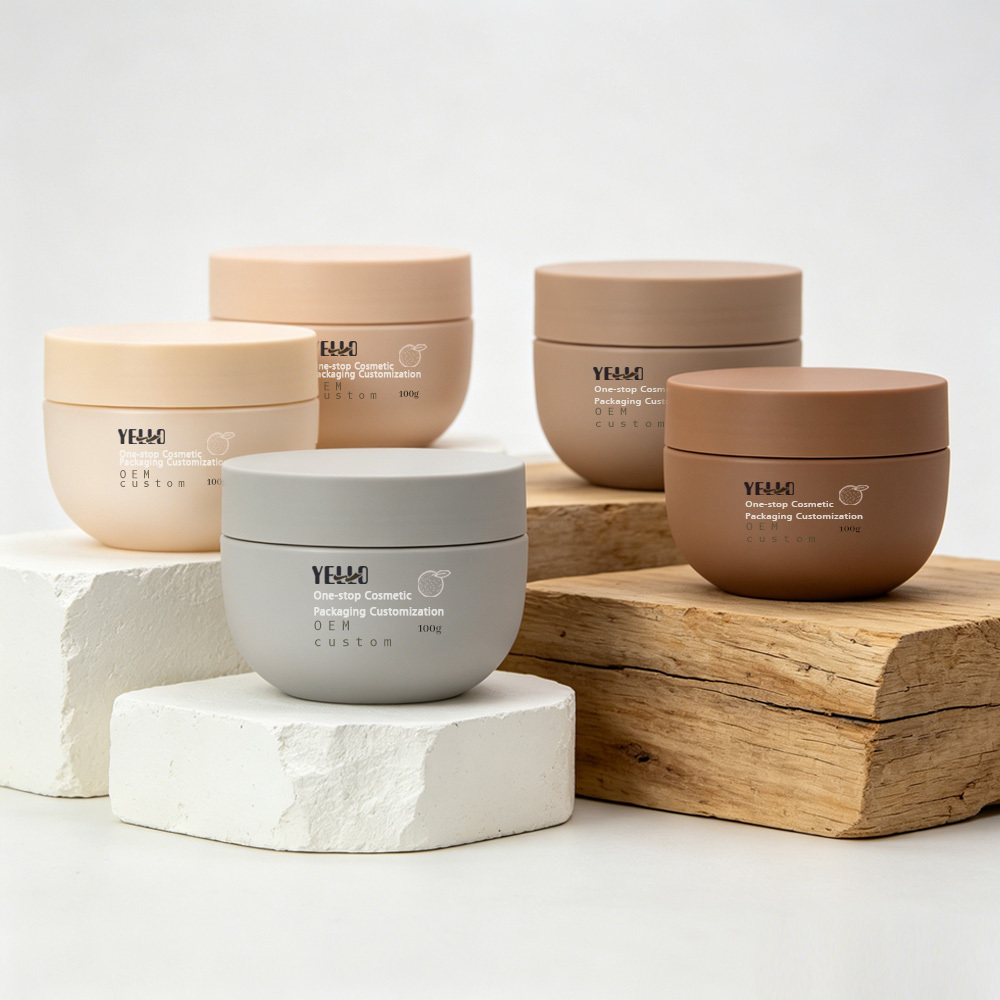 Wholesale OEM CUSTOM Plastic PET Empty Solid Cosmetic Jars with Lids for Eye Face Cream Body Butter Hair Conditioner