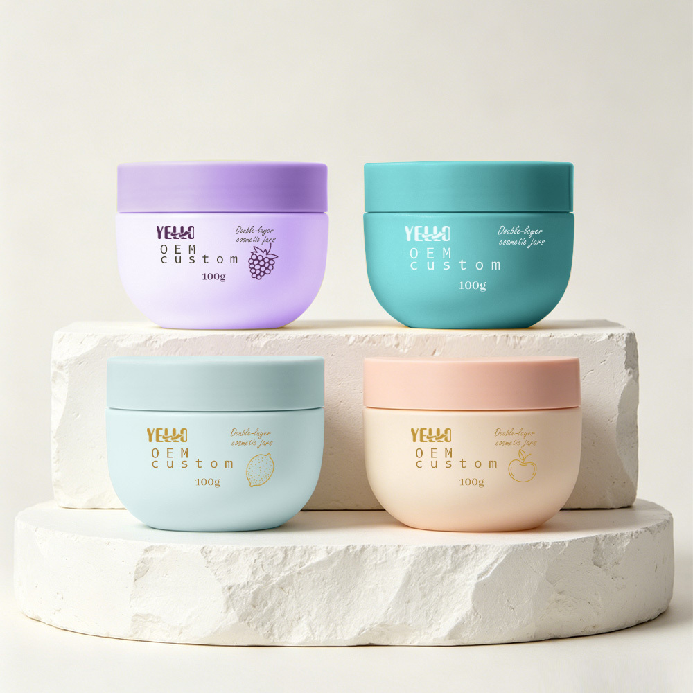 Wholesale OEM CUSTOM Plastic PET Empty Solid Cosmetic Jars with Lids for Eye Face Cream Body Butter Hair Conditioner