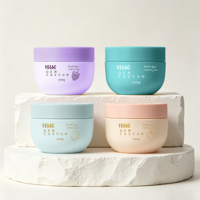 Wholesale OEM CUSTOM Plastic PET Empty Solid Cosmetic Jars with Lids for Eye Face Cream Body Butter Hair Conditioner