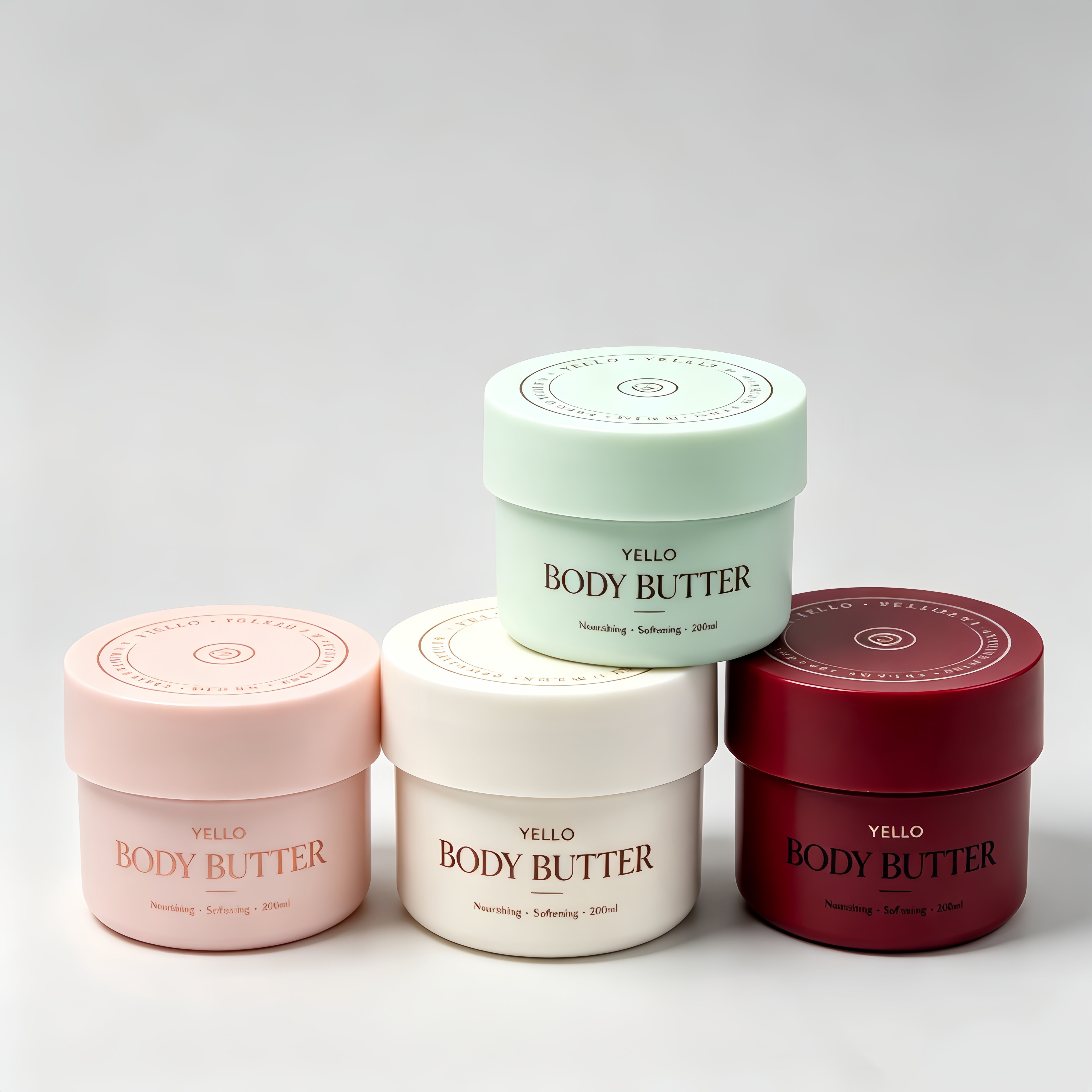 Custom 30ML 50ML 100ML 150ML 200ML Plastic PP Cosmetic Jars with Lids for Body Butter Cream Conditioner Packaging