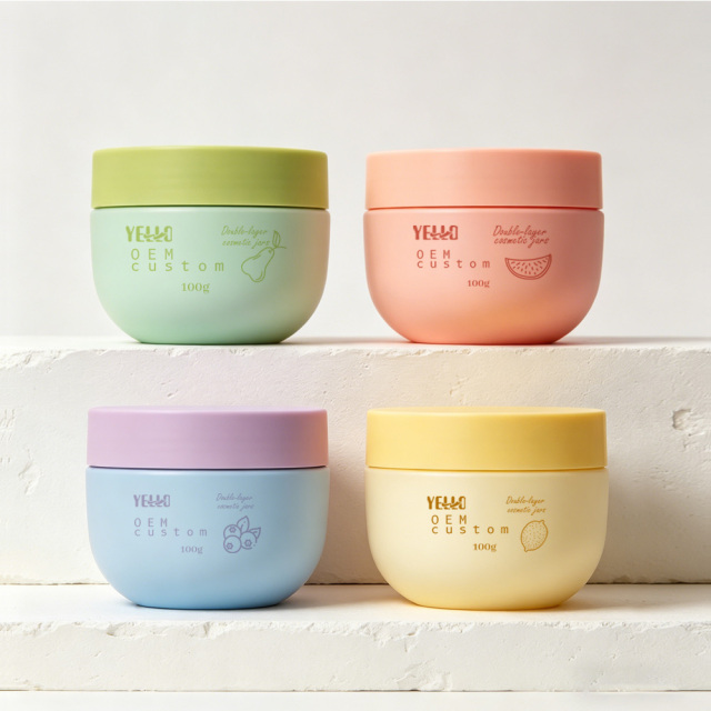 Wholesale OEM CUSTOM Plastic PET Empty Solid Cosmetic Jars with Lids for Eye Face Cream Body Butter Hair Conditioner
