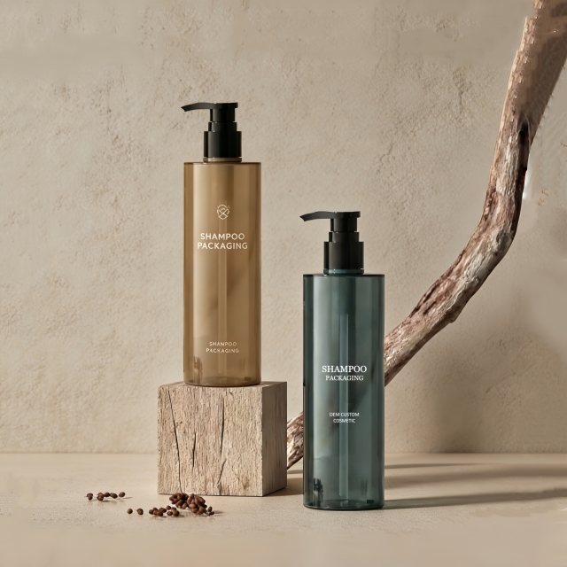Luxury Cosmetic Cylinder Shampoo Bottle Body Wash Shower Gel Bottle for Skincare Packaging Custom logo