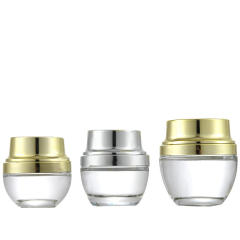Cosmetic Glass Pump Cosmetic Bottle with Crown Cap Empty Lotion Airless Bottle Cosmetics Jars Set