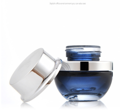 Cosmetic Glass Pump Cosmetic Bottle with Crown Cap Empty Lotion Airless Bottle Cosmetics Jars Set