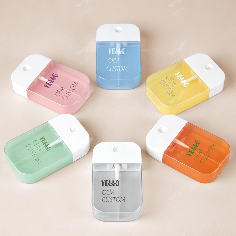 Custom Color Square Empty Petg Plastic 30Ml 50Ml Credit Card Fine Mist Spray Bottle for Perfume With Logo