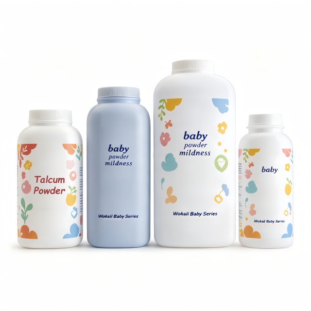 Wholesale Cosmetic 100ml PE Loose Powder Bottle with Screw Lid Plastic Baby Talcum Powder Container Customized Logo