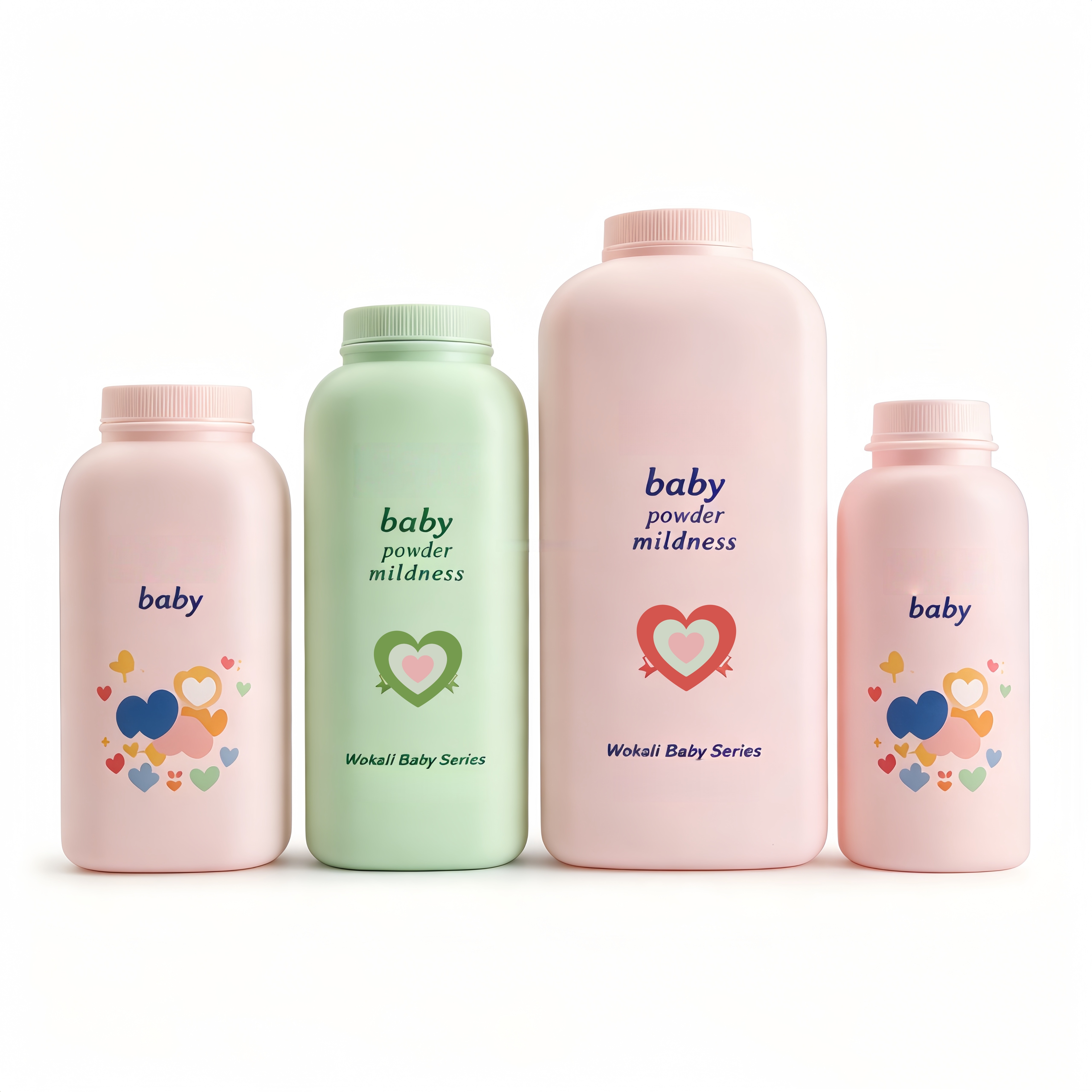 Wholesale Cosmetic 100ml PE Loose Powder Bottle with Screw Lid Plastic Baby Talcum Powder Container Customized Logo