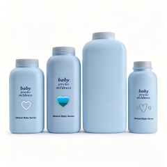 Wholesale Cosmetic 100ml PE Loose Powder Bottle with Screw Lid Plastic Baby Talcum Powder Container Customized Logo