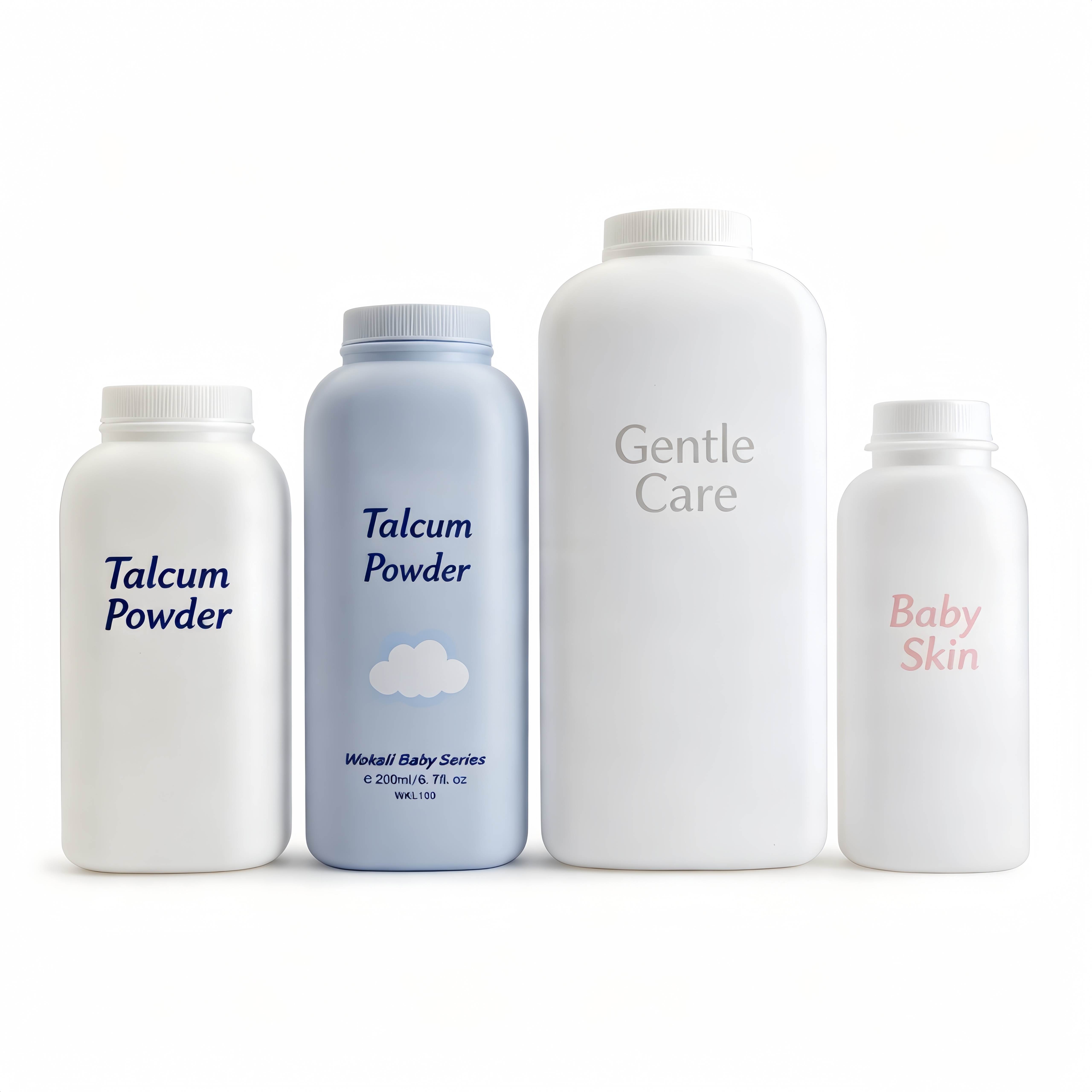 Wholesale Cosmetic 100ml PE Loose Powder Bottle with Screw Lid Plastic Baby Talcum Powder Container Customized Logo