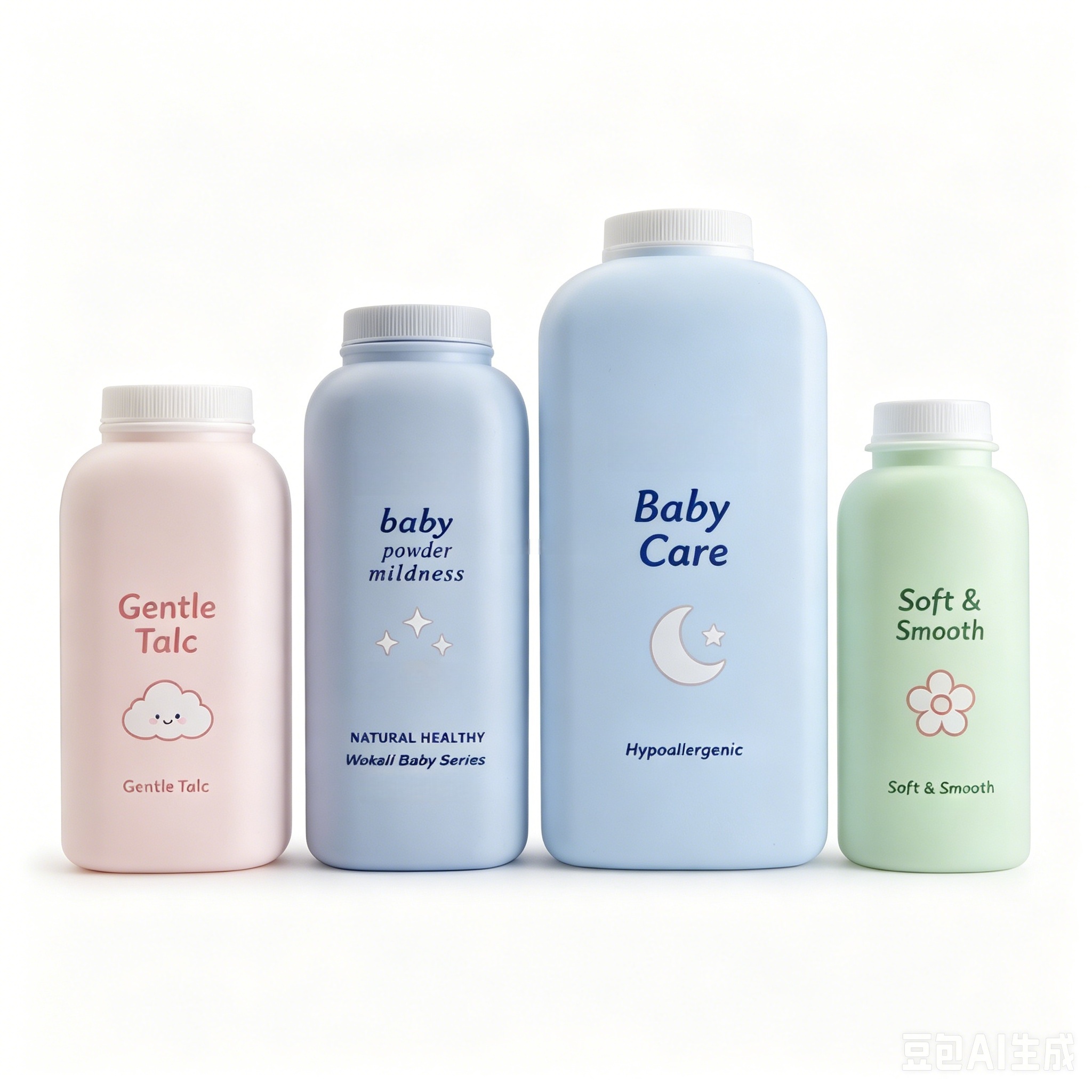 Wholesale Cosmetic 100ml PE Loose Powder Bottle with Screw Lid Plastic Baby Talcum Powder Container Customized Logo