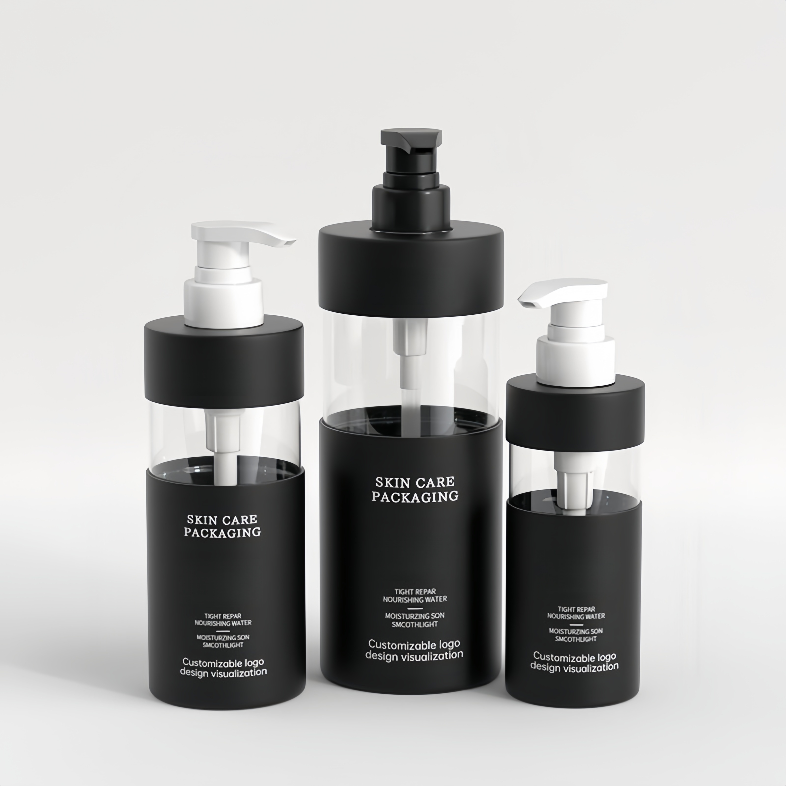 Luxury Cosmetic Cylinder Shampoo Bottle Body Wash Shower Gel Bottle for Skincare Packaging Custom logo