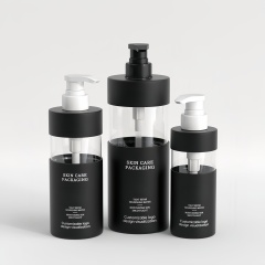 Luxury Cosmetic Cylinder Shampoo Bottle Body Wash Shower Gel Bottle for Skincare Packaging Custom logo