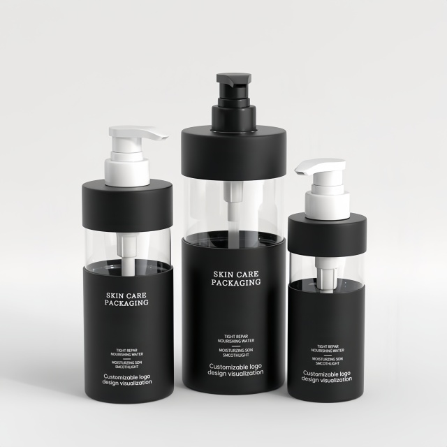 Luxury Cosmetic Cylinder Shampoo Bottle Body Wash Shower Gel Bottle for Skincare Packaging Custom logo