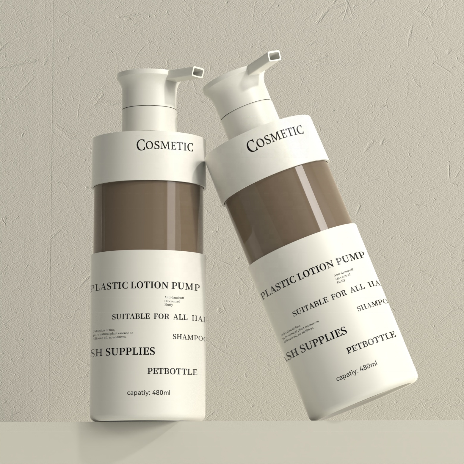 Luxury Cosmetic Cylinder Shampoo Bottle Body Wash Shower Gel Bottle for Skincare Packaging Custom logo