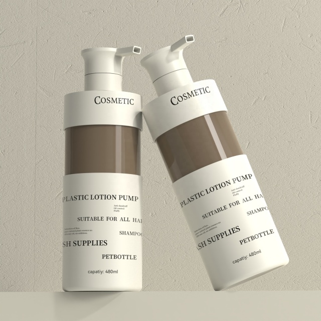 Luxury Cosmetic Cylinder Shampoo Bottle Body Wash Shower Gel Bottle for Skincare Packaging Custom logo