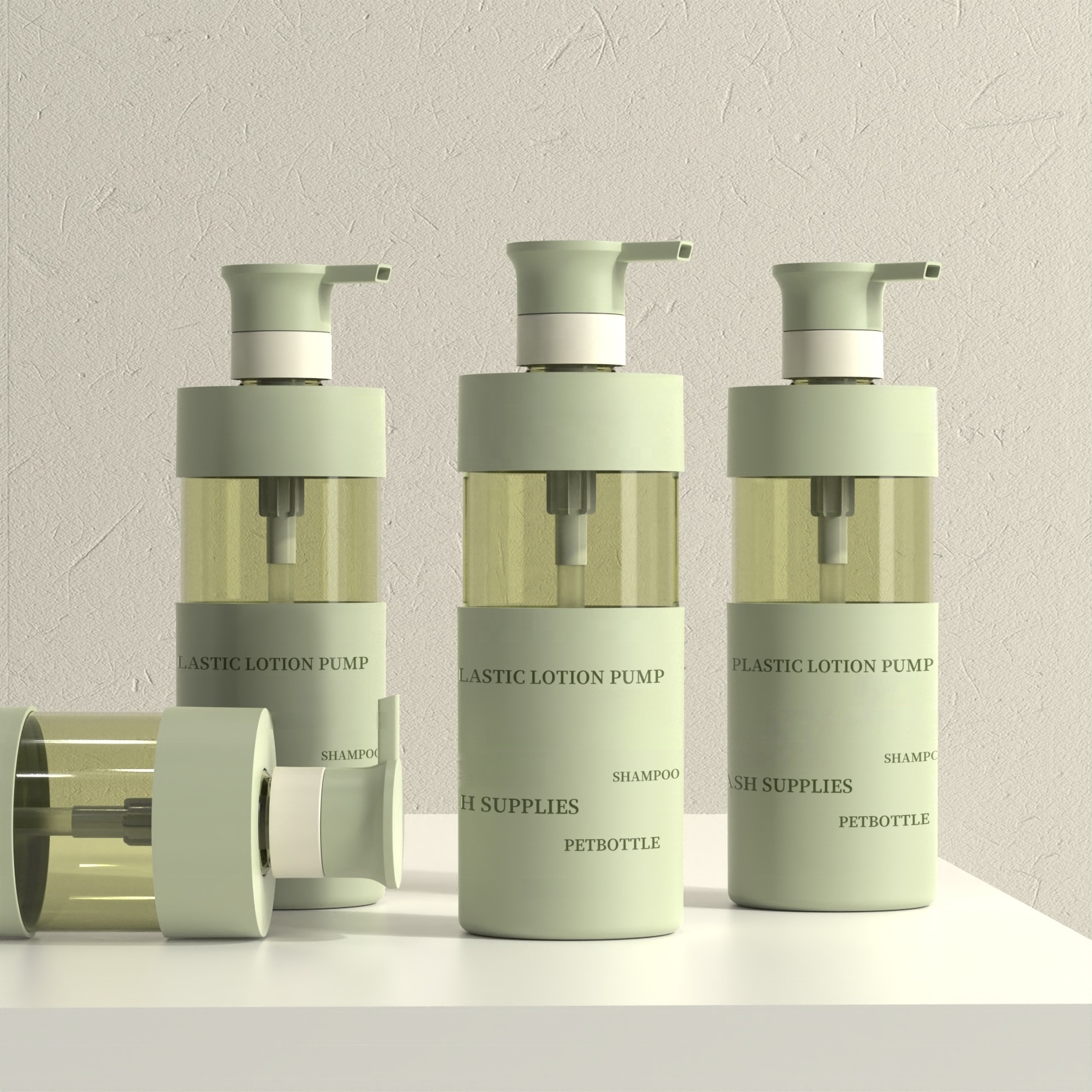 Luxury Cosmetic Cylinder Shampoo Bottle Body Wash Shower Gel Bottle for Skincare Packaging Custom logo
