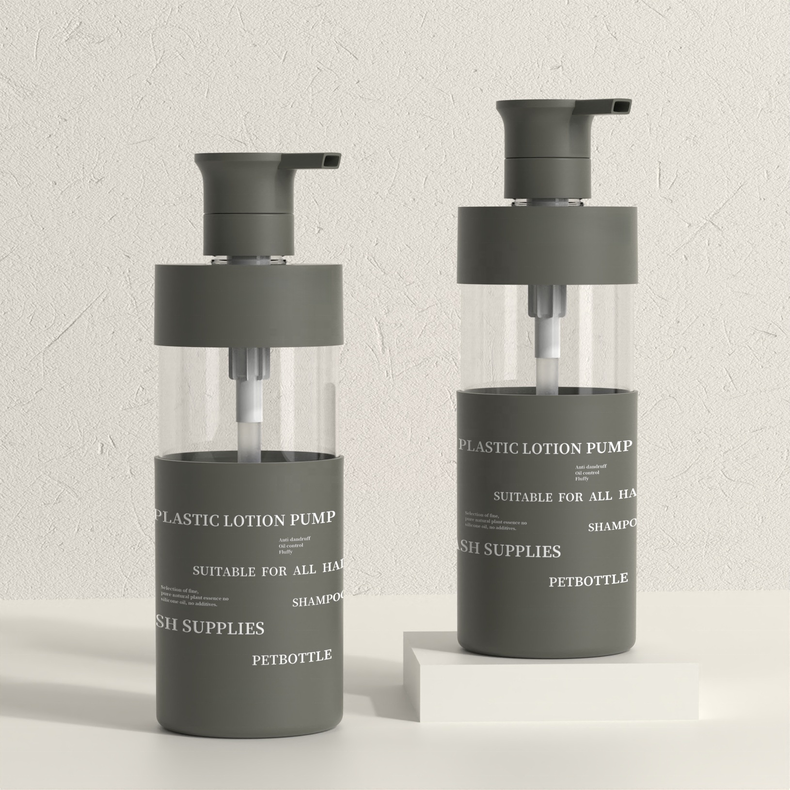 Luxury Cosmetic Cylinder Shampoo Bottle Body Wash Shower Gel Bottle for Skincare Packaging Custom logo