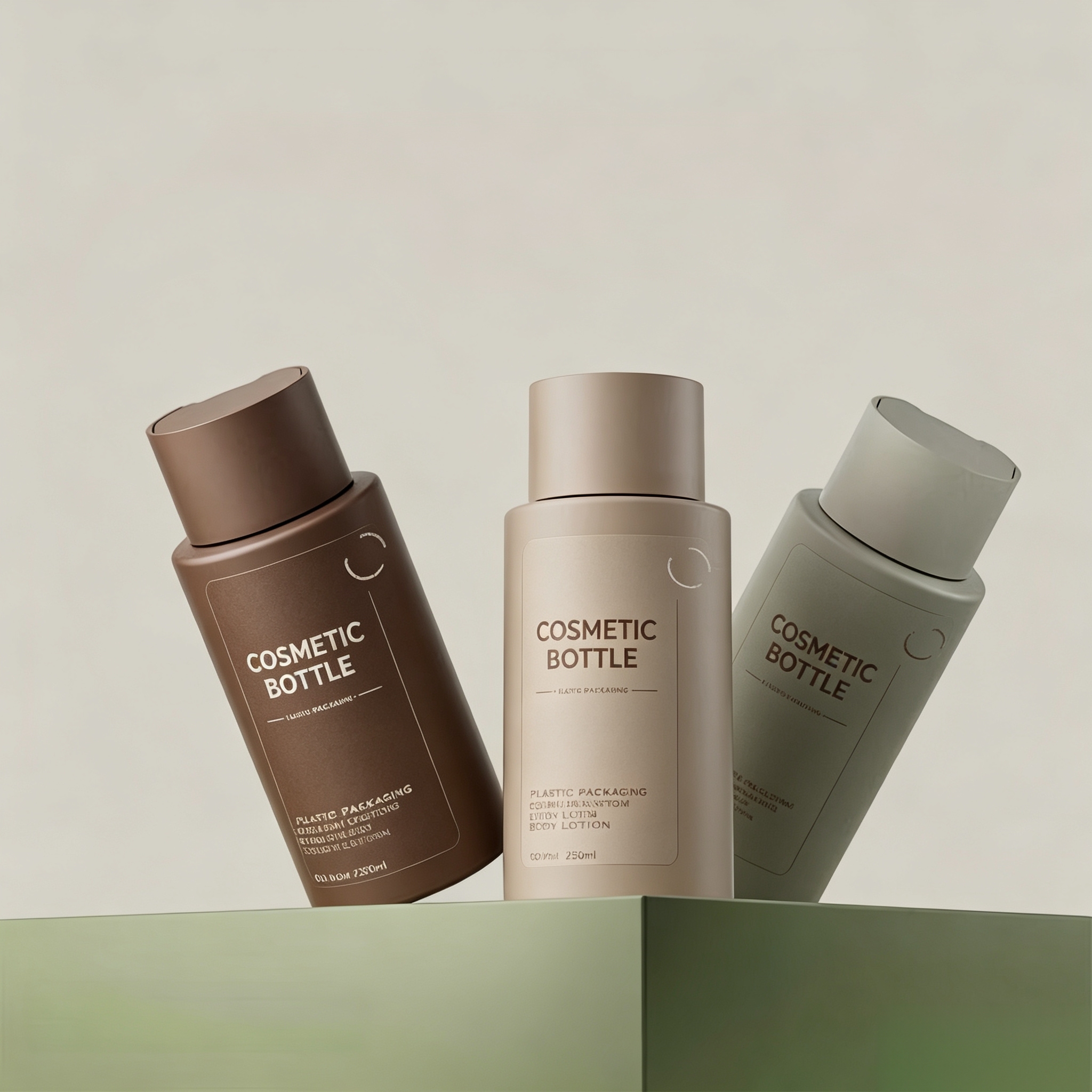 Wholesale Cosmetic Bottle Packaging Cylinder Body Lotion with Disco Cap for Shampoo Dispenser Bottle