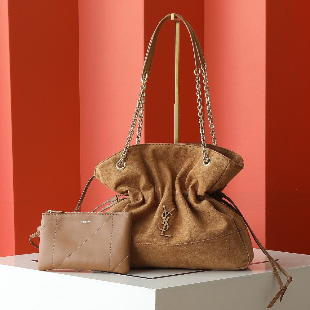 YSL Jamie 4.3 Medium Drawstring Suede Shoulder Bag