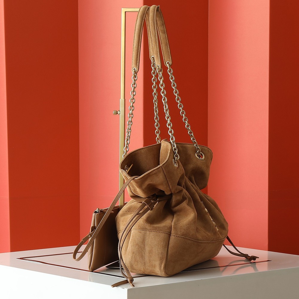 YSL Jamie 4.3 Medium Drawstring Suede Shoulder Bag
