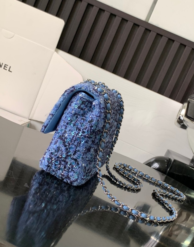 CHANEL MINI CF wool sequins