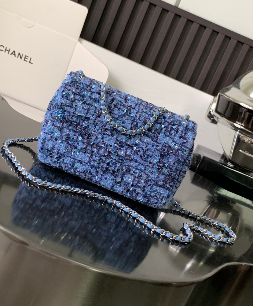 CHANEL MINI CF wool sequins