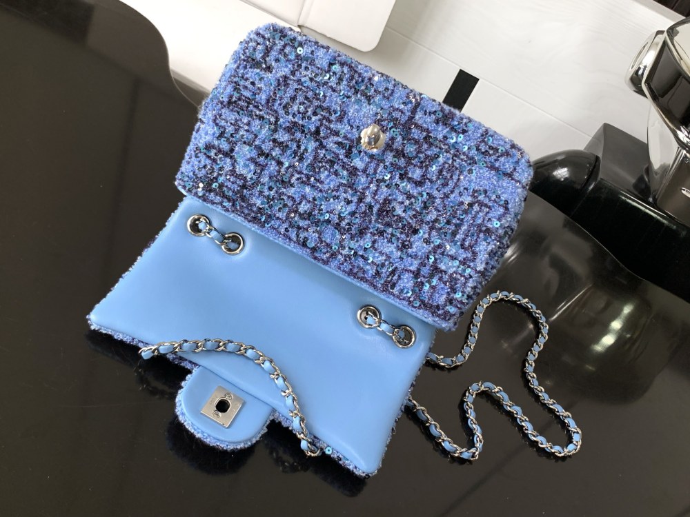 CHANEL MINI CF wool sequins