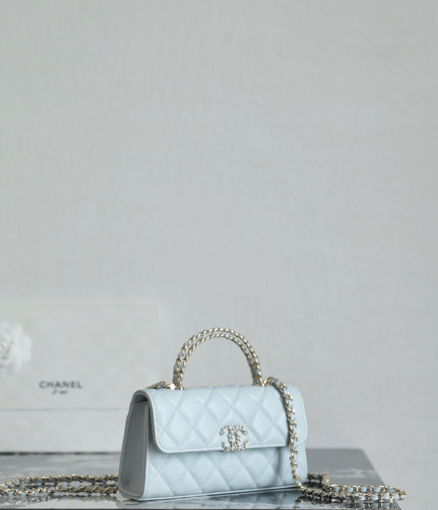 Chanel 25S Spring/Summer Cross Handle 𝖬𝗂𝗇𝗂𝖪𝖾𝗅𝗅𝗒Light Blue