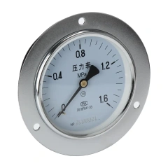 Y100-ZT Axial Pressure Gauge With Flange Edge