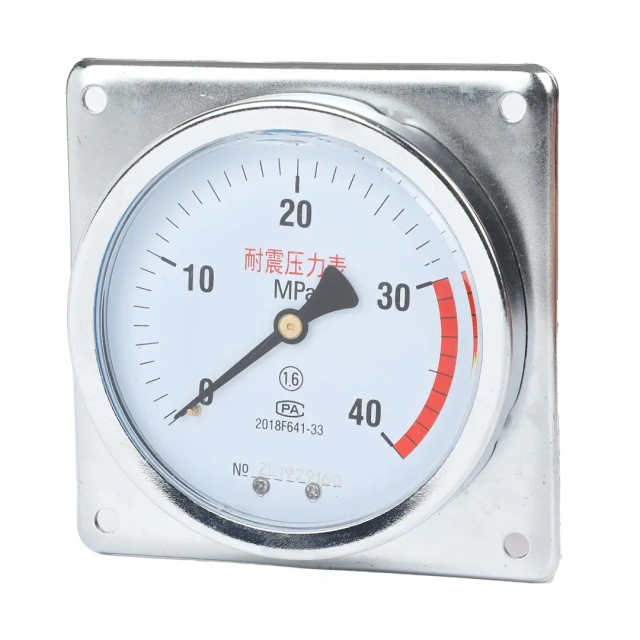 YN100ZT Axial Shock-Proof Pressure Gauge With Behind Flange Edge(Square Edge)