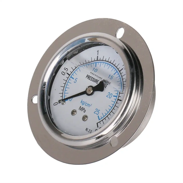YN60-BFZT Stainless Steel Shock-Proof Axial Pressure Gauge With Flange Edge