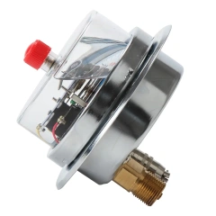 YNXC100ZT Shock-Proof Axial Electric Contact Pressure Gauge(With Front Flange Edge)