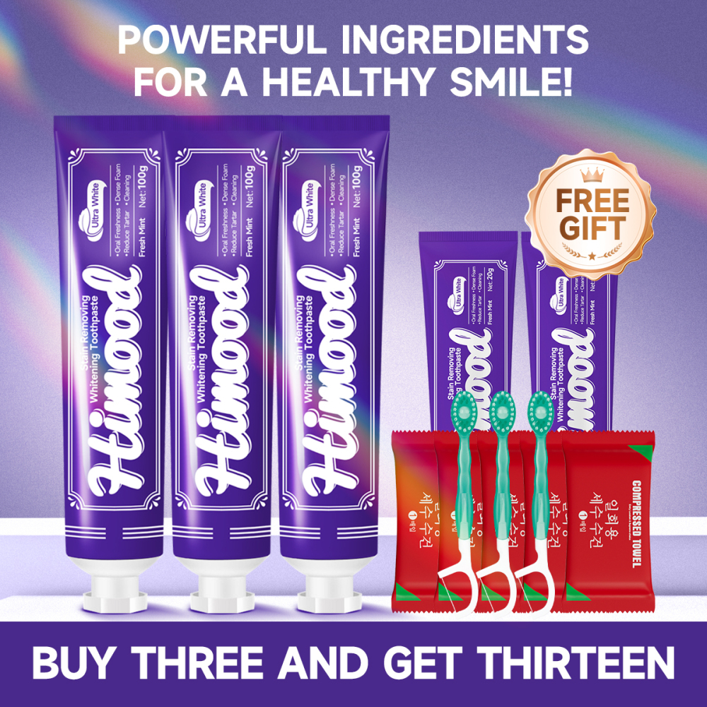 HIMOOD Daily Care Kit: Multi-Action Whitening Toothpaste (Anti-Inflammatory & Restorative)