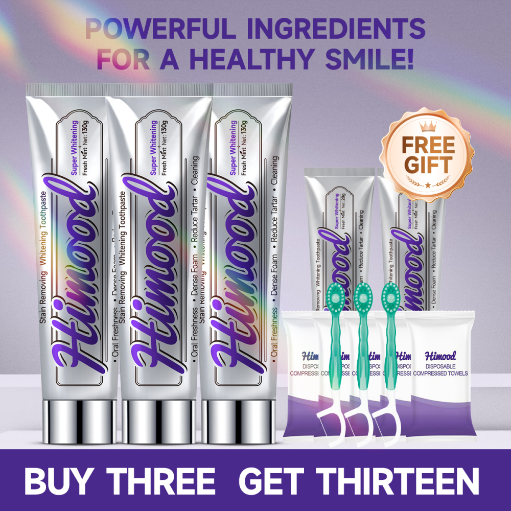 HIMOOD Daily Care Kit: Purple Toning Color-Correct Brightening Toothpaste