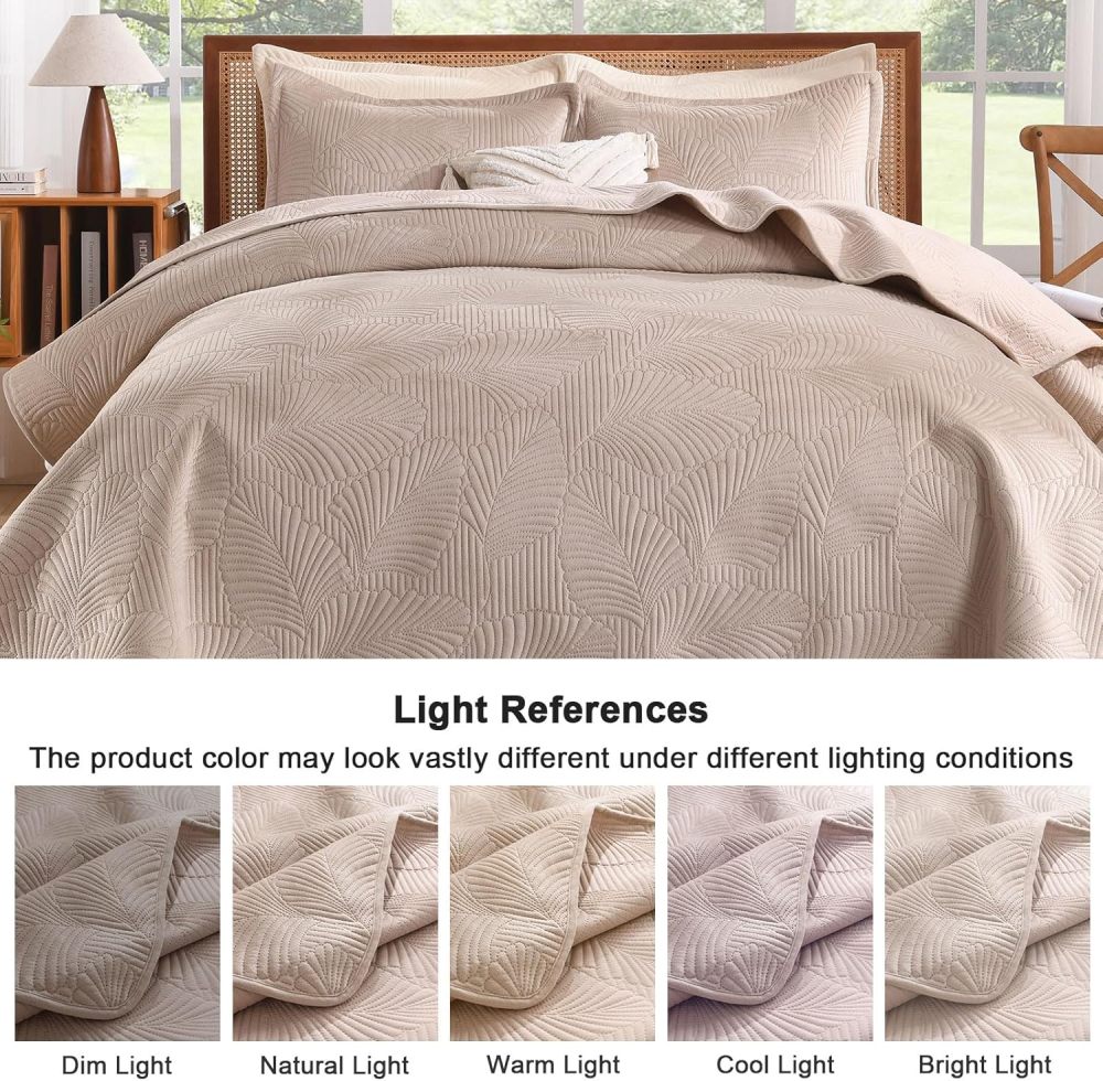 Velvet Quilt Set King Size, 3 Pieces Lightweight Summer Quilt Bedding Set, Luxury Soft Bedspread with 2 Pillow Shams, Breathable Ultrasonic Coverlet for Bed, All Season